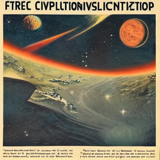 Image similar to interstellar civilisation, 1950