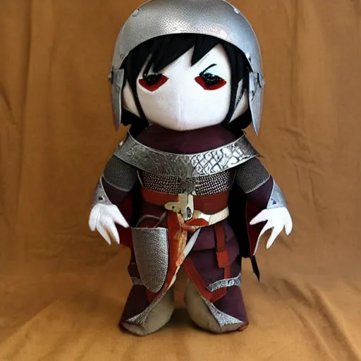 Prompt: fumo plush of a cute medieval knight