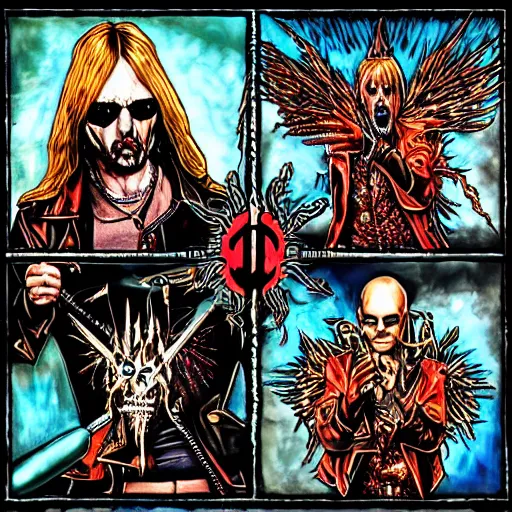 Image similar to judas priest in death metal art style