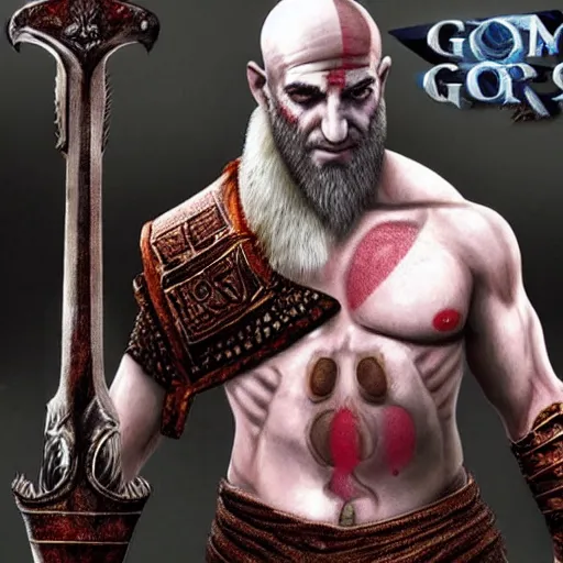 Image similar to benjamin netanyahu!!!!!! as ( kratos ) from god of war