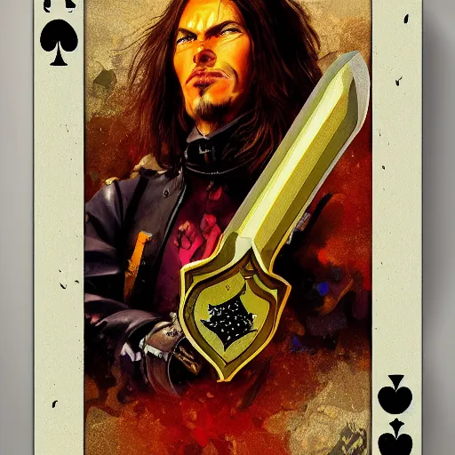 Image similar to ace of spades, digital, rider waite card, painting, ultradetailed, artstation, oil painting, ultradetailed, artstation