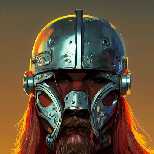 Image similar to cyberpunk viking helmet mask warrior goddess robot ninja fantasy, art gta 5 cover, official fanart behance hd artstation by jesper ejsing, by rhads, makoto shinkai and lois van baarle, ilya kuvshinov, ossdraws