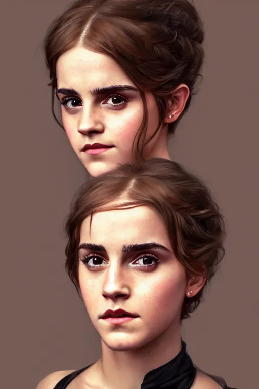 Prompt: full portrait of a beautiful Emma Watson, Regal, Realistic, Refined, highly Detailed Digital Art, Oil Painting, William-Adolphe Bouguereau, WLOP, Dynamic lighting, daily deviation, beautiful character illustration by Greg Rutkowsktrending on artstation, Cinematic Lighting, Unreal Engine, 8k, HD