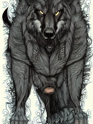 Image similar to bigby wolf by james jean