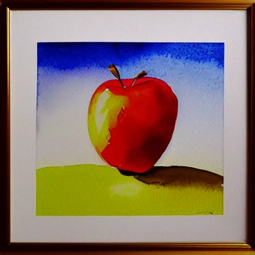 Prompt: apple by ivo jordanov, # artoftheday # artsy # artstudio # watercolours # watercolor _ art # artofvisual # artofinstagram