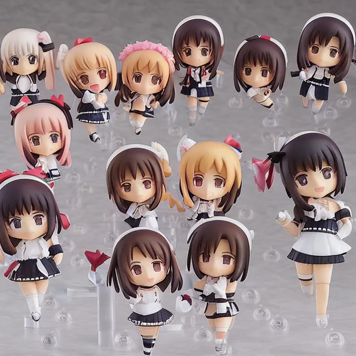 Prompt: an anime nendoroid of japanese idols akb 4 7, figurine, detailed product photo