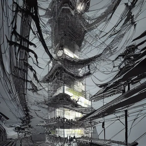 Image similar to piece of tsutomu nihei architecture