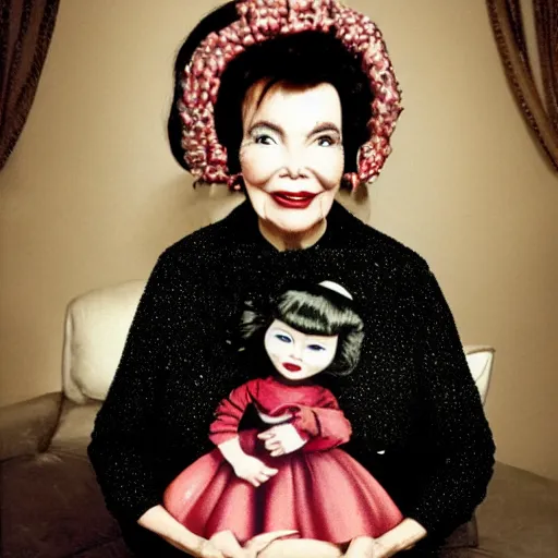 Prompt: nancy reagan dressed as bjork, painted by mark ryden,