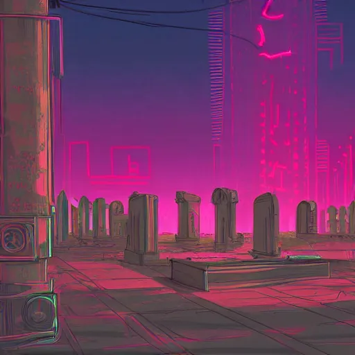 Image similar to neon ancient ruins, digital art, retrowave art, trending on art station