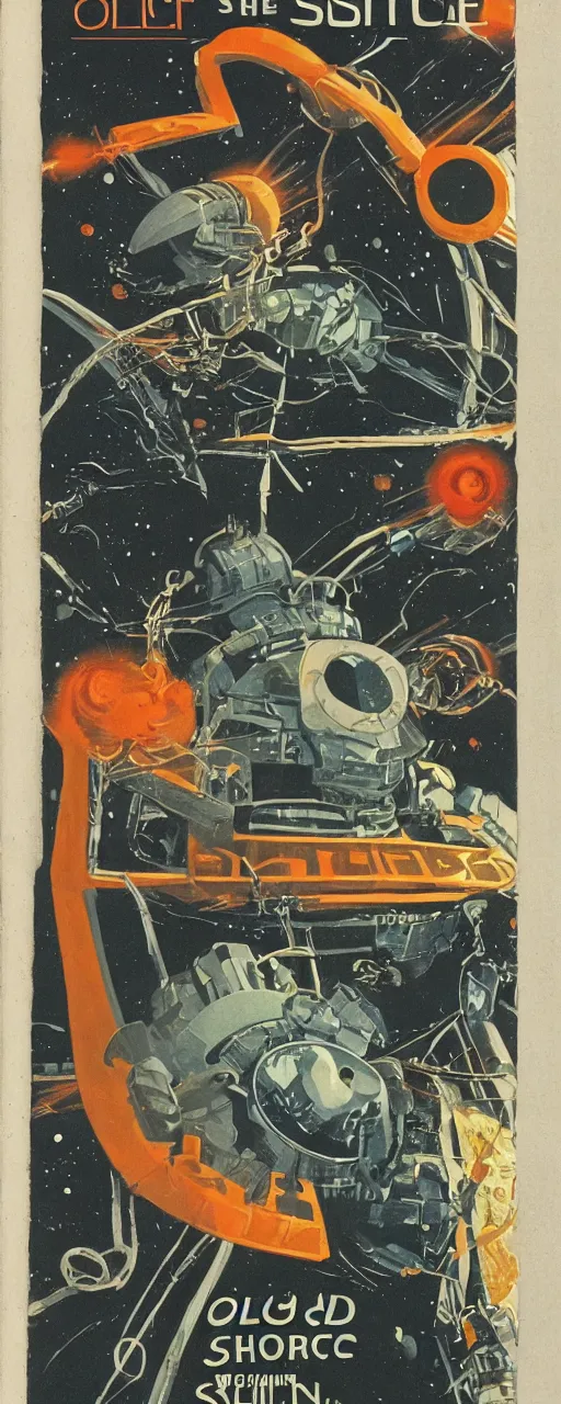 Prompt: old book cover, retro sci-fi