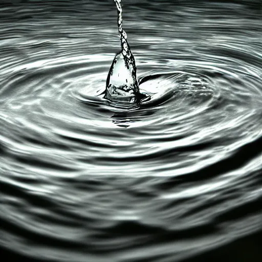 Prompt: breaking the surface tension of water, photograph