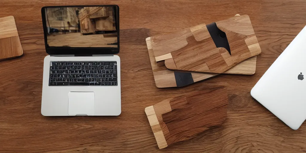 Image similar to a wood masterpiece laptops made in different kind of woods