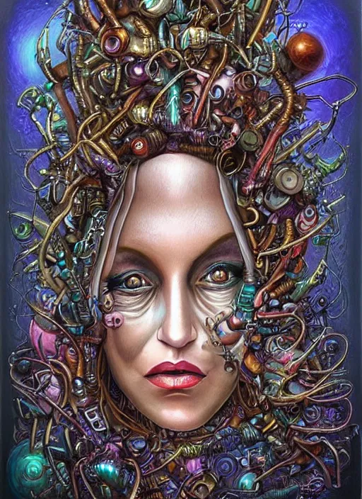 Image similar to biopunk genie portrait by julie bell, intricate biopunk patterns, detailed!, very sharp!!!