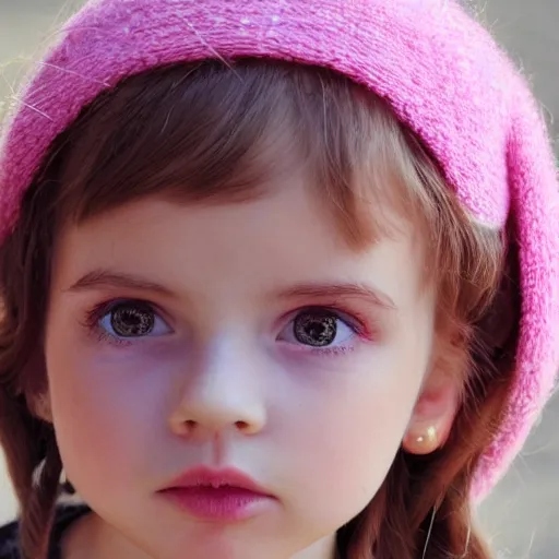 Prompt: beautiful pink little girl, profile picture, vintage fashion, highly detailed, reflection, realistic, hd