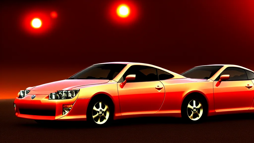 Prompt: Toyota Celica 2009, city sunset night, cinematic color, photorealistic, highly detailed