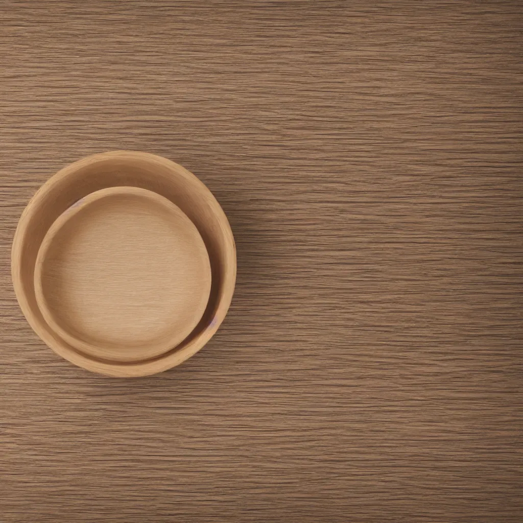 Prompt: top-down view with empty bowl top of a wooden table, wallpaper, 4k, photorealistic