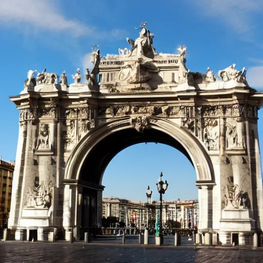 Prompt: A photo of a la Puerta de Alcalá (Madrid)