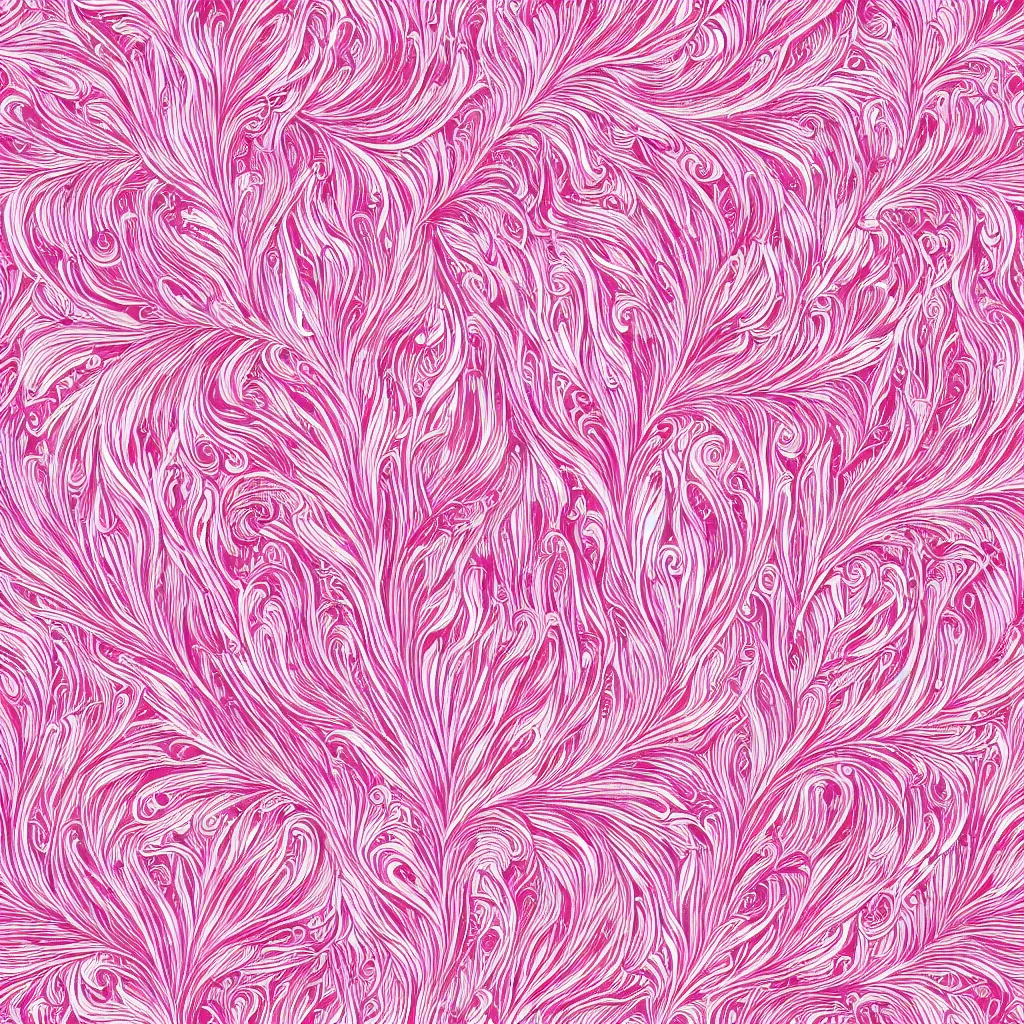 Prompt: seamless pink and white symmetric peacock feather texture, 4k