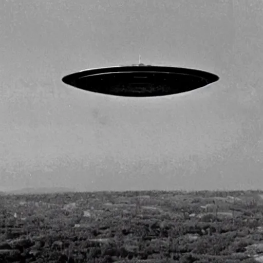 Prompt: a photo of a ufo from 1940s