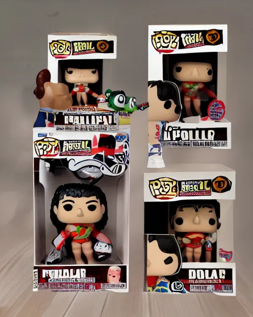 Image similar to wrestler Funko Pop. Photographic, photography