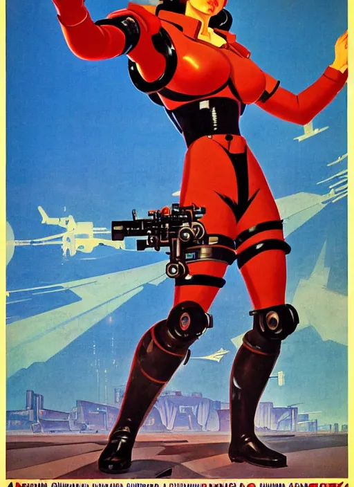 Image similar to soviet propaganda poster. cyberpunk mech pilot. portrait by jean giraud and anton otto fischer and john philip falter and will eisner and gil elvgren. realistic proportions. character art. science fiction d & d. tf 2, overwatch.