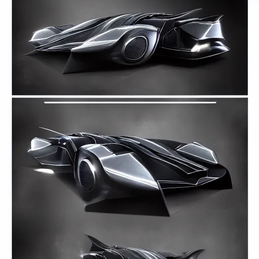 Prompt: 2 0 3 0 future design for the batmobile, badass batmobile car design, remake, reboot, centered, uncropped, studio lighting, trending on artstation, featured on deviantart