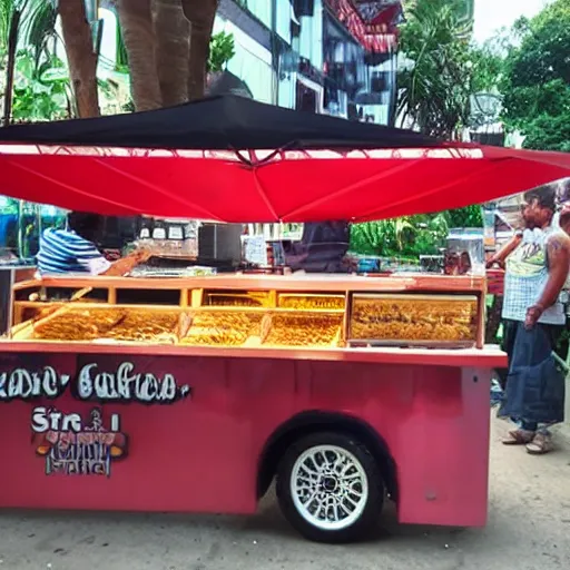 Image similar to Shakira selling street food stall