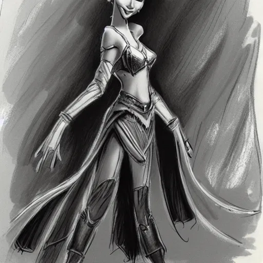 Image similar to milt kahl sketch of victoria justice as princess padme from star wars episode 3