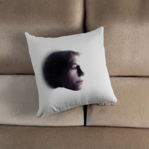 Prompt: photo of a creepy pillow
