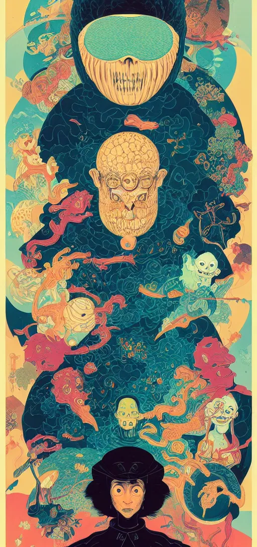 Prompt: a character portrait piece by victo ngai, francis goya, basil wolverton, lisa frank, roy litchenstein