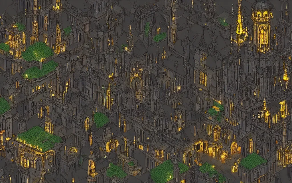 Prompt: an 18th gothic city at night. Pixel art, side scroller, (gloomy), (fantasy).