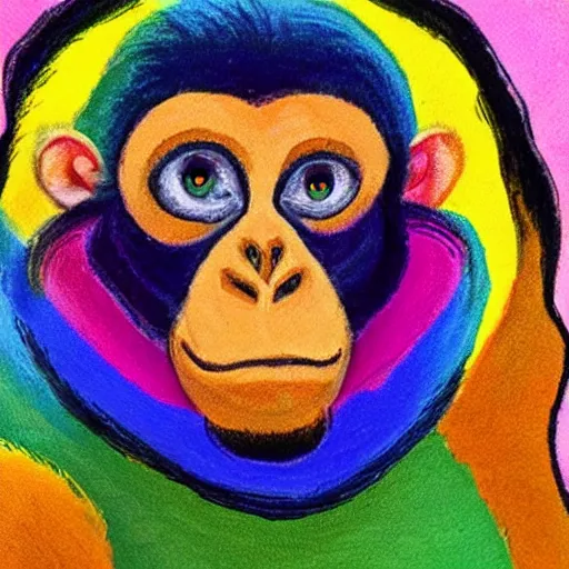 Image similar to a rainbow monkey