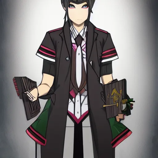 Prompt: concept art for a new danganronpa headmaster