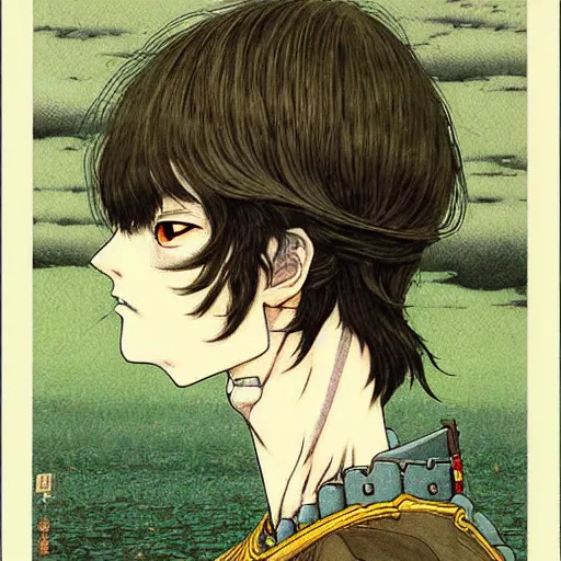 Image similar to prompt : portrait of knight painted in miyazaki color style drawn by katsuhiro otomo and takato yamamoto, inspired by fables, china doll face, smooth face feature, intricate oil painting, high detail, sharp high detail, manga and anime 2 0 0 0