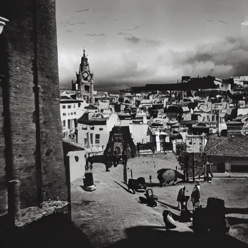 Prompt: town, photo, photography, salvador dali