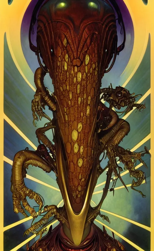 Image similar to exquisite imaginative alien creature poster art, humanoid, movie art, by lucusfilm, weta studio, alphonso mucha, giger, james jean, frank frazetta, 8 k, denoised