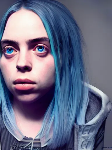 Image similar to Billie Eilish as the empress of tomorrow, ultra realistic, Artstation, 8K resolution, 3D HDR, epic design