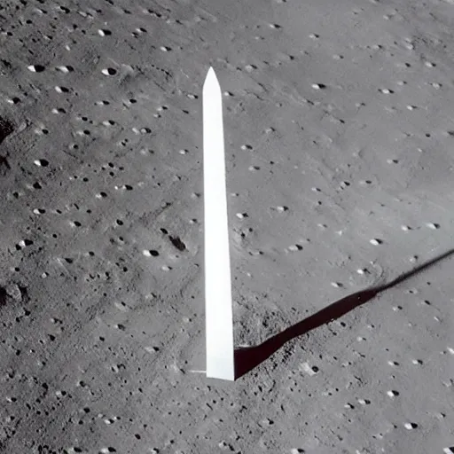 Image similar to A Giant Metallic Obelisk on the moon