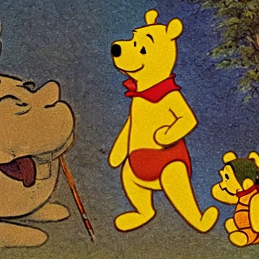 Prompt: Winnie the Pooh in an ancient battle in Greece