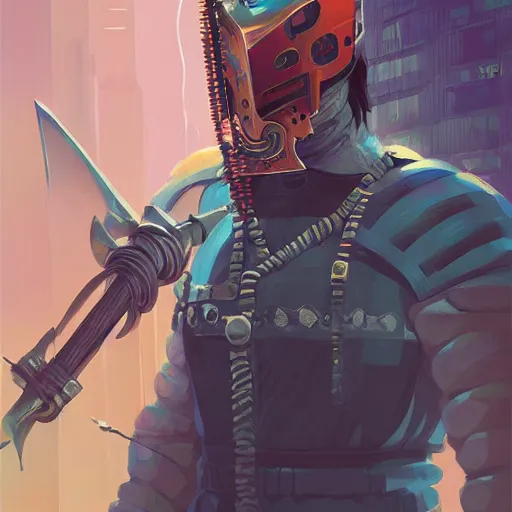 Image similar to cyberpunk viking helmet mask warrior goddess robot ninja fantasy, art gta 5 cover, official fanart behance hd artstation by jesper ejsing, by rhads, makoto shinkai and lois van baarle, ilya kuvshinov, ossdraws