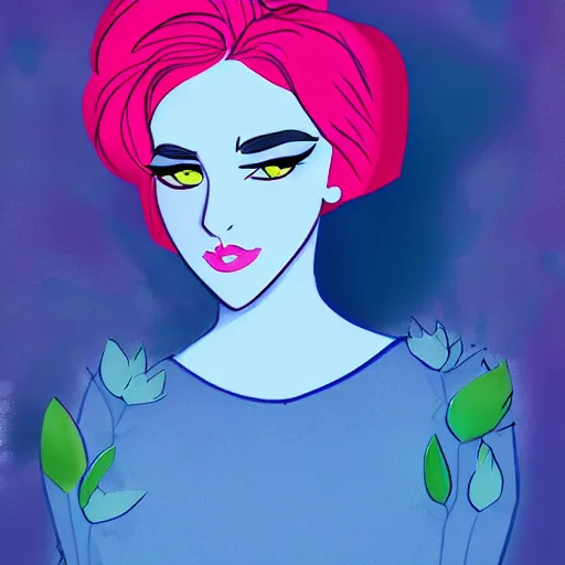 Image similar to real life persephone from lore olympus, digital art