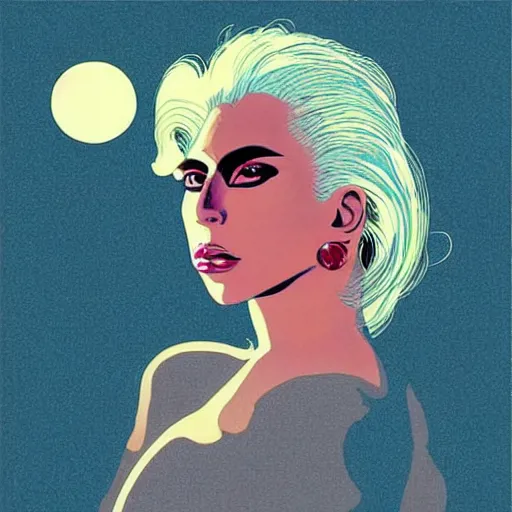 Image similar to “ lady gaga retro minimalist portrait by jean giraud, moebius starwatcher comic, 8 k ”