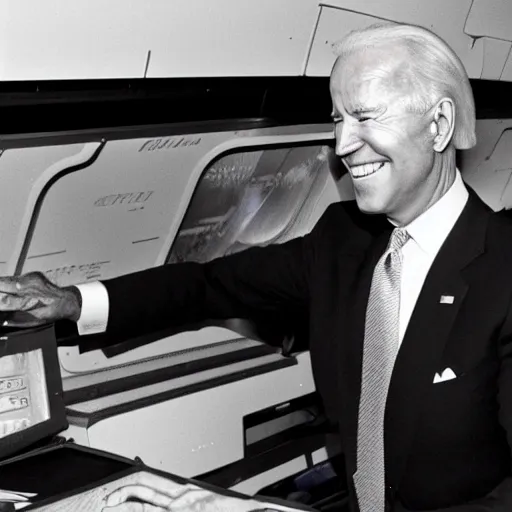 Prompt: joe biden in the the space shuttle challenger disaster