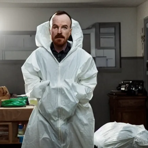 Image similar to Live Action Still of Bryan Cranston dressed as and playing Jesse Pinkman in Breaking Bad, real life, hyperrealistic, ultra realistic, realistic, highly detailed, epic, HD quality, 8k resolution, body and headshot, film still