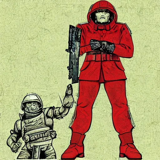 Image similar to Doomguy as a soviet soldier