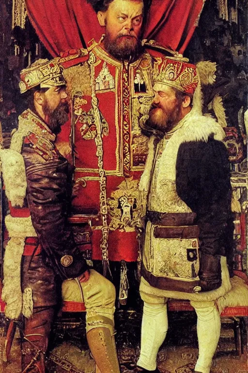 Image similar to russian tsar ivan iv, poster, by norman rockwell