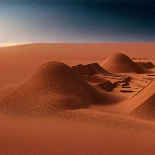 Image similar to colour aesthetic highly detailed photography scene on tatooine from dune ( 2 0 2 1 ) by alejandro hodorovski and denis villeneuve and gregory crewdson style with ultra hyperrealistic very highly detailed faces. with many details by andrei tarkovsky and caravaggio in sci - fi style. volumetric natural light hyperrealism photo on leica m - a kodak portra 4 0 0