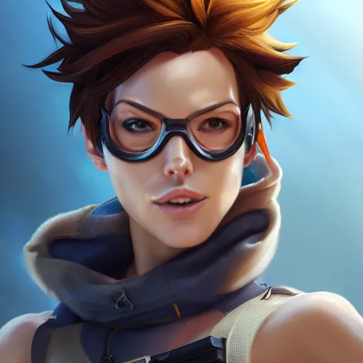 Tracer from Overwatch , highly detailed, digital, Stable Diffusion