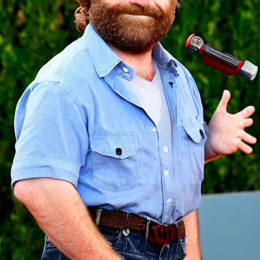 Image similar to zach galifianakis is a barbie doll textless meme template