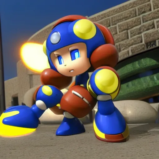 Prompt: Chonkers Megaman unreal engine render